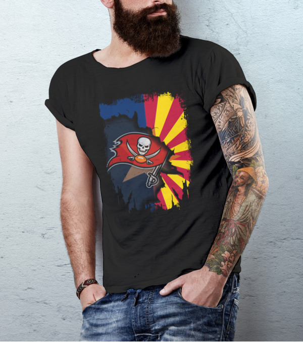 Arizona State Flag And Buccaneers Logo Together T-Shirt