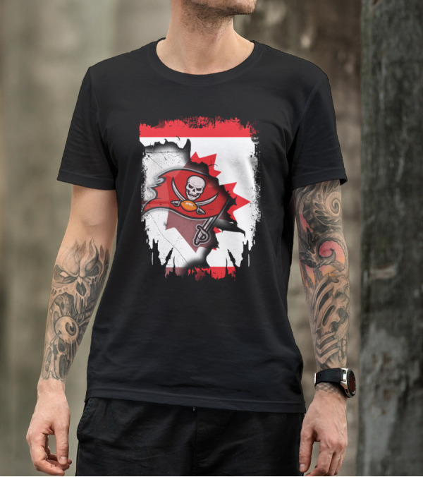Canada Flag Buccaneers Football Fusion T-Shirt