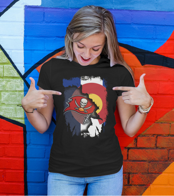 Colorado Flag With Buccaneers Logo Integration T-Shirt