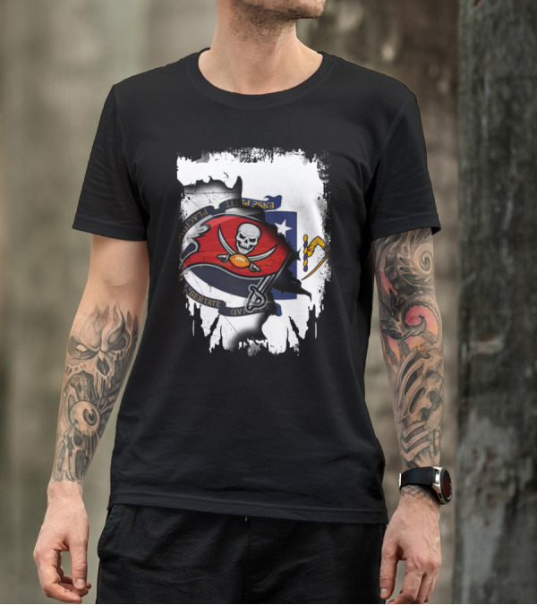 Together Massachusetts And Buccaneers Flag Fusion T-Shirt