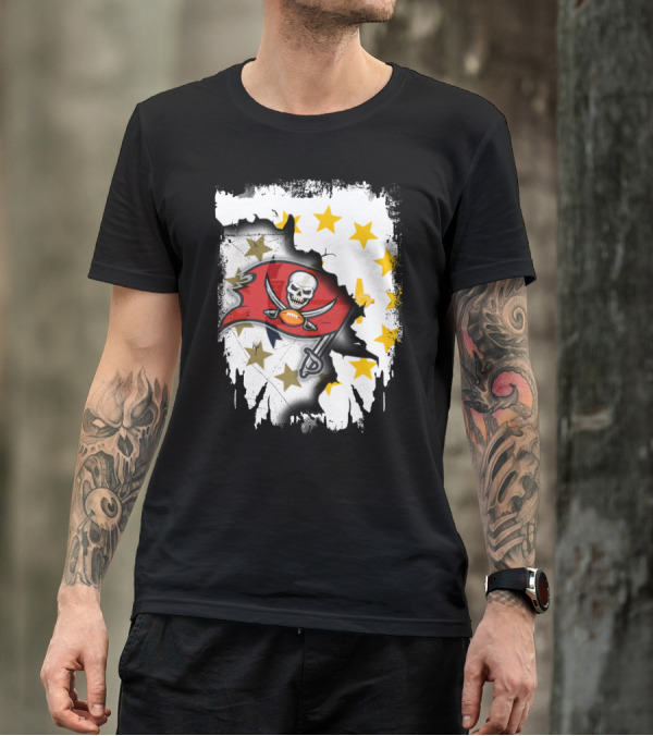 Together Rhode Island With Buccaneers Flag And Stars T-Shirt