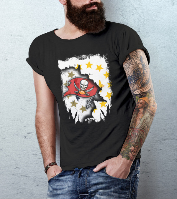 Together Rhode Island With Buccaneers Flag And Stars T-Shirt