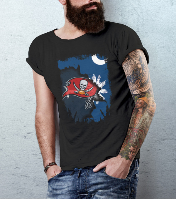 Together South Carolina Buccaneers Moon And Palmetto T-Shirt