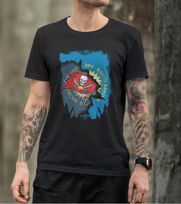 Together South Dakota Buccaneers Skull Football Flag Fusion T-Shirt