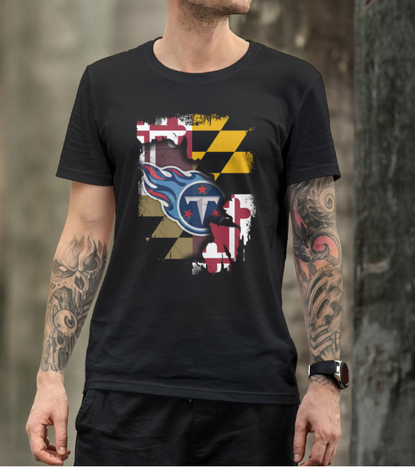 Maryland Flag And Titans Logo United T-Shirt