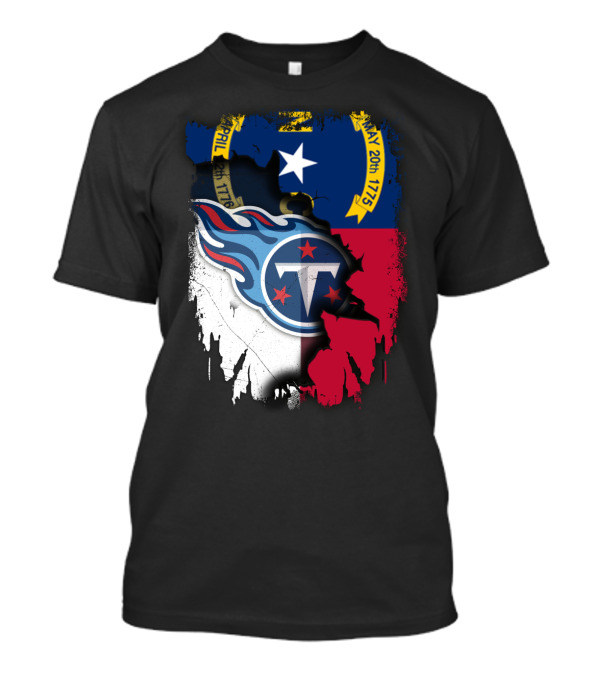 North Carolina State Pride With Tennessee Titans Logo Fusion T-Shirt