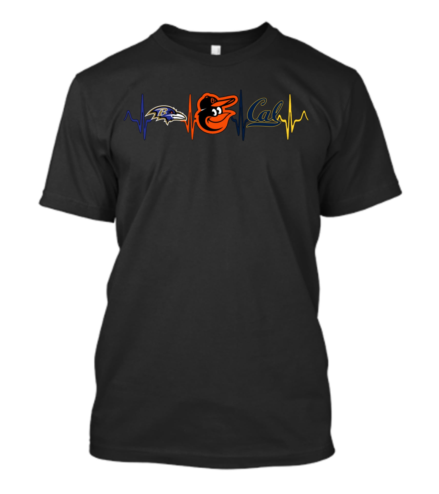 Love Ravens Baltimore Orioles Cal Heartbeat Cgb T-Shirt