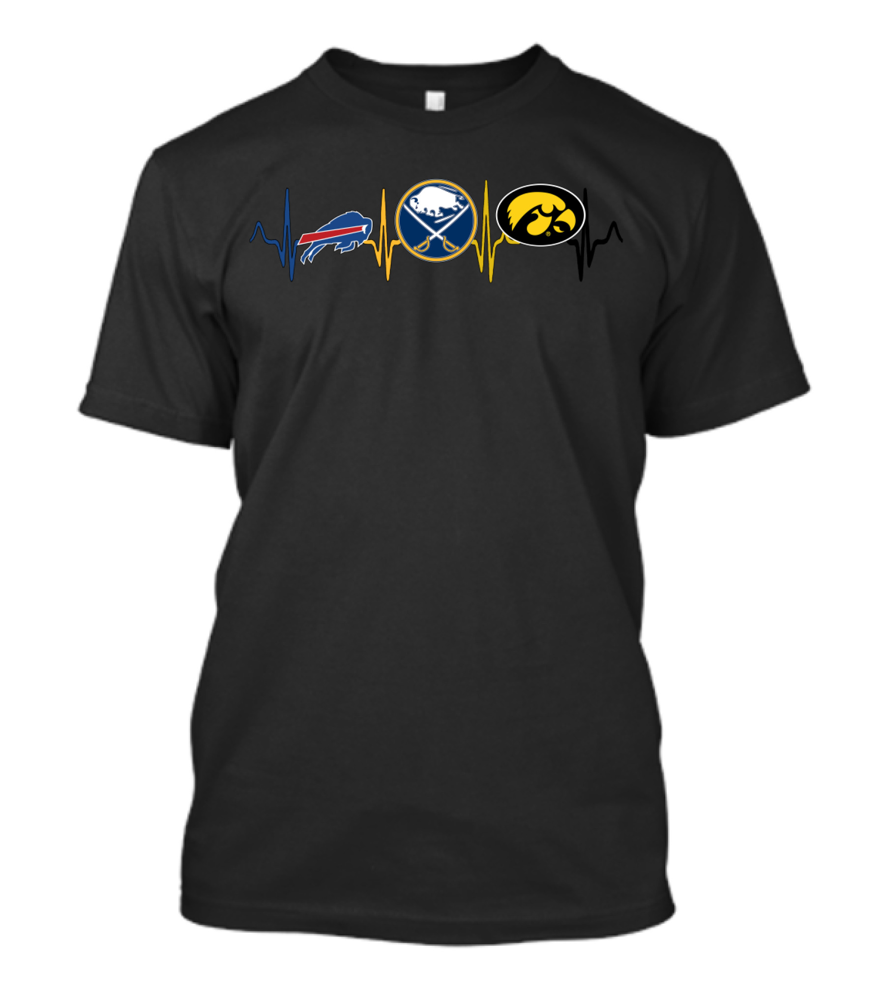 Buffalo Bills Buffalo Sabres Iowa Hawkeyes Heartbeat T-Shirt