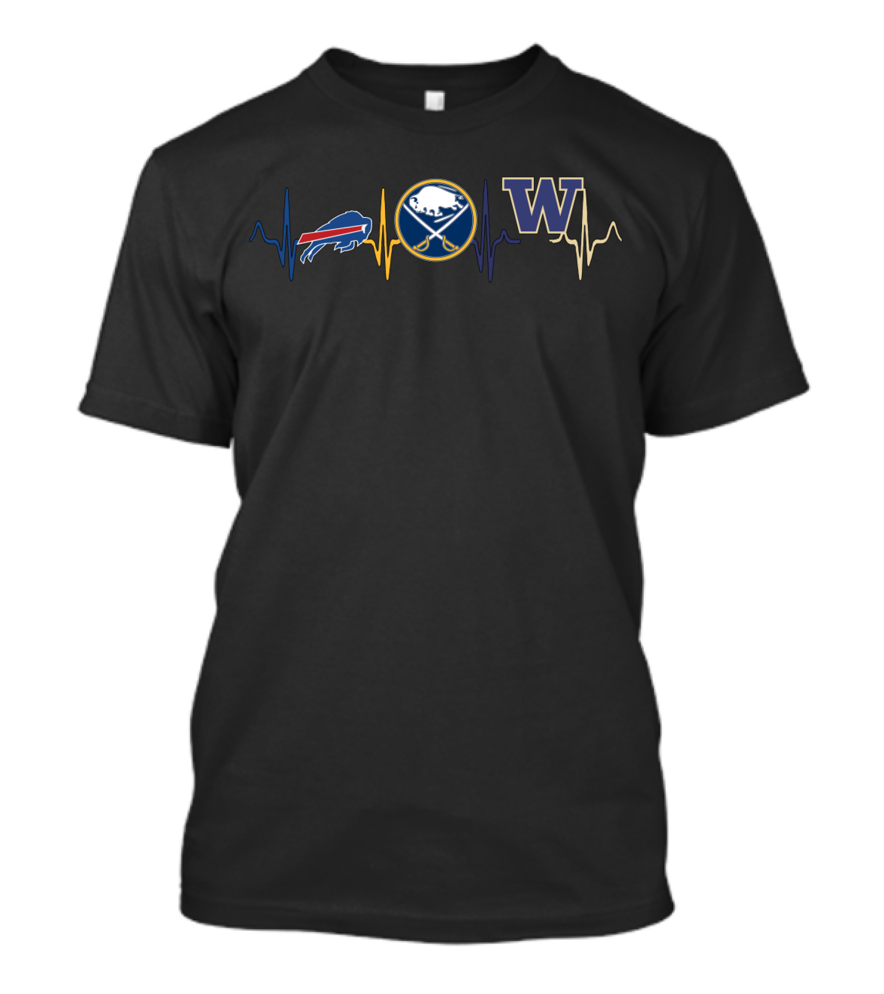 Buffalo Bills Sabres Pulse With Washington Huskies Wh T-Shirt