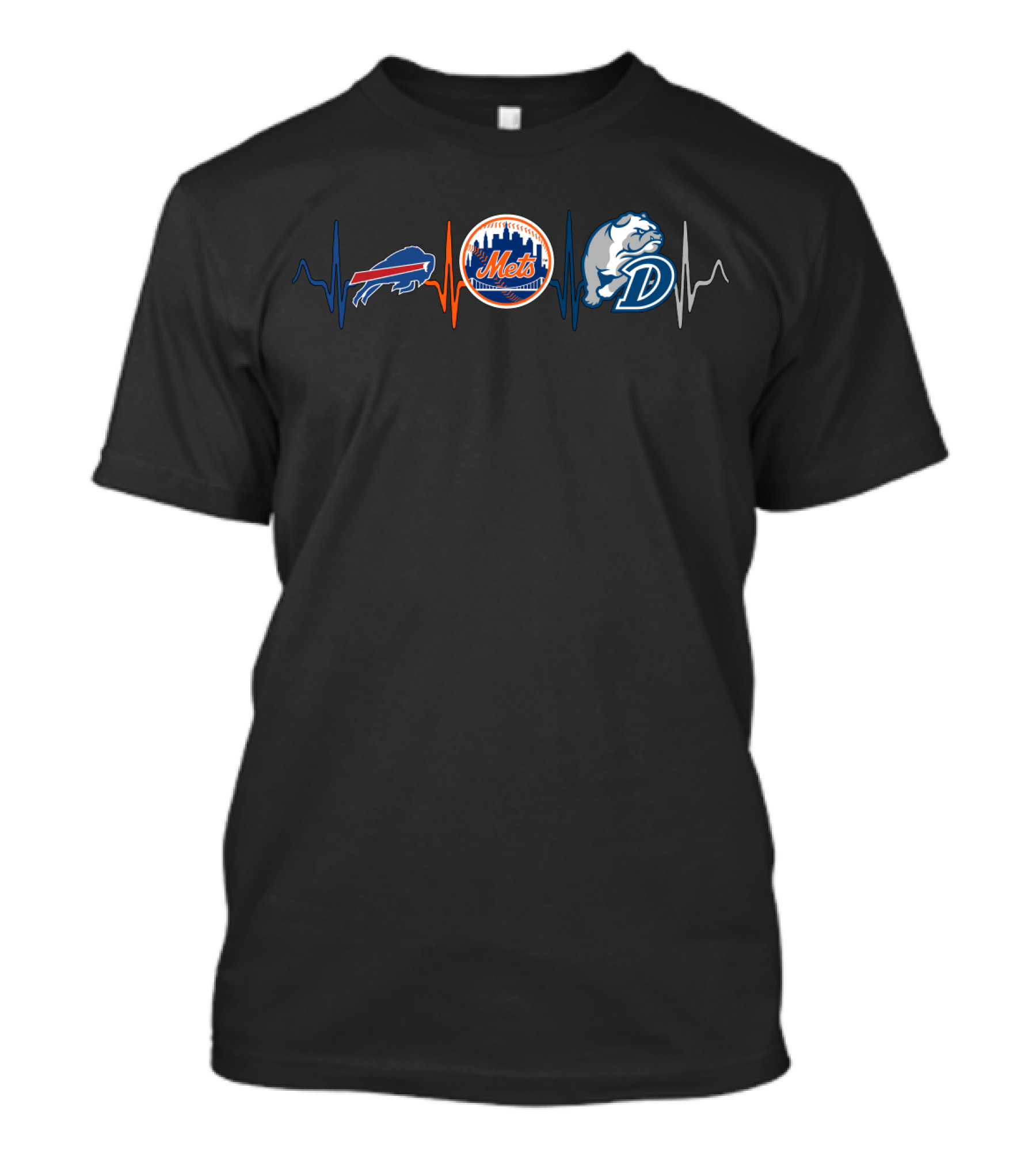 Buffalo Bills New York Mets Drake Bulldogs Heartbeat T-Shirt