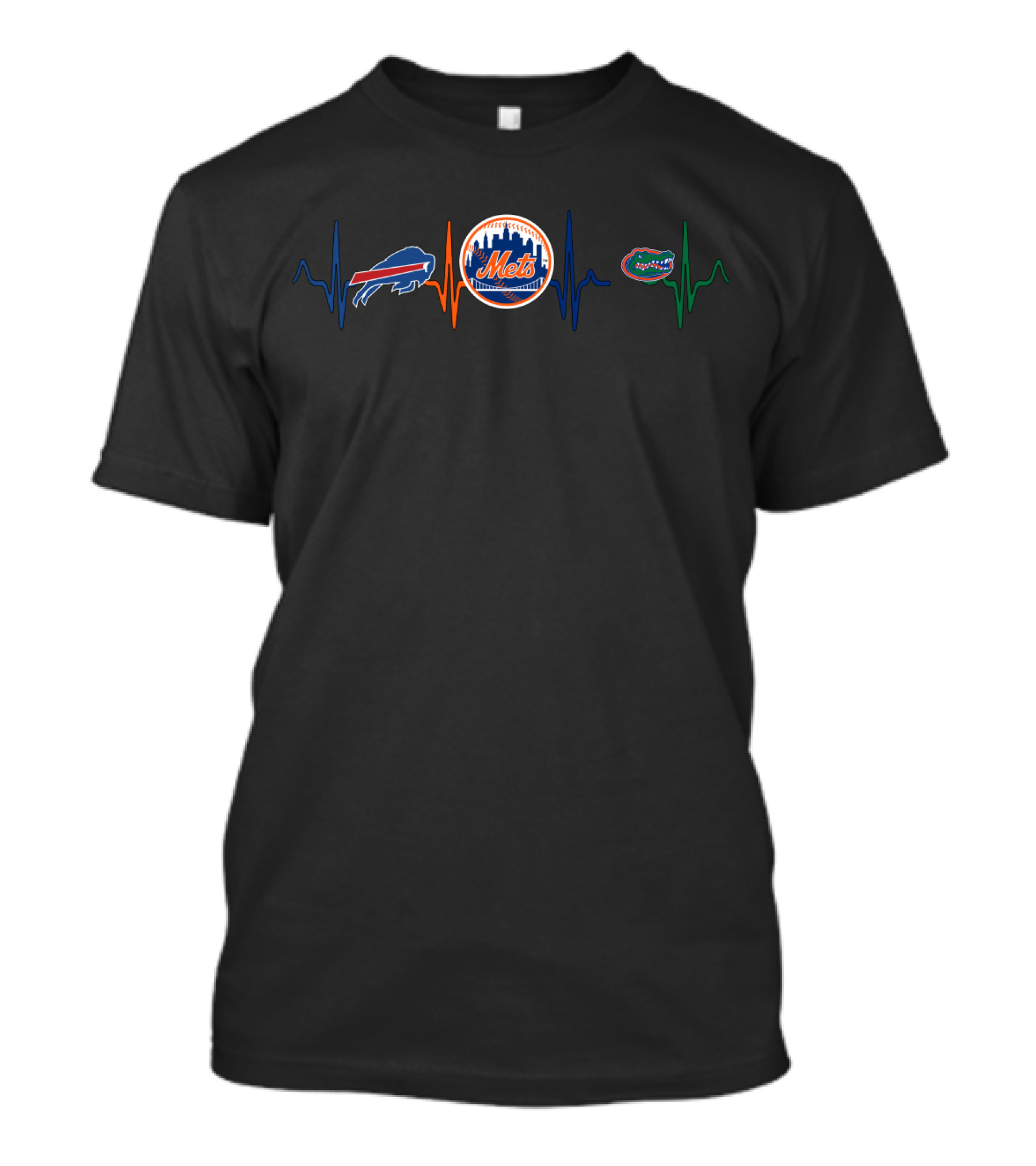 Buffalo Bills New York Mets Florida Gators Heartbeat T-Shirt