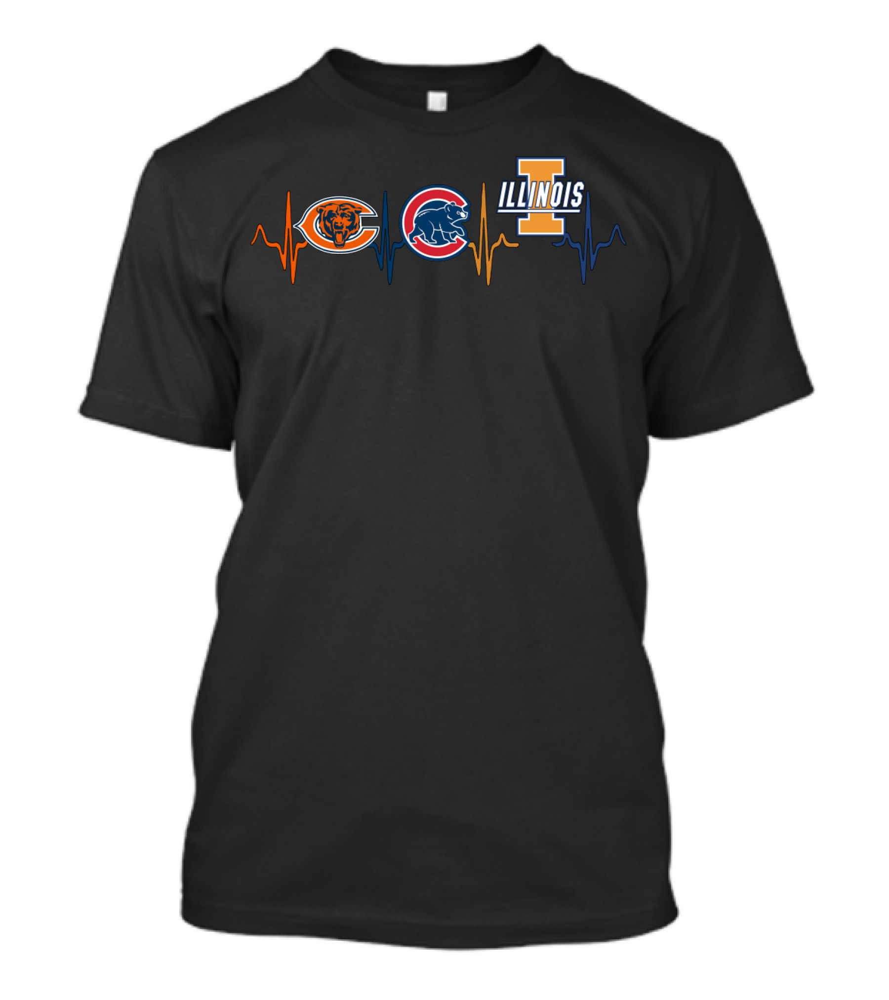 Chicago Bears Cubs Illinois I Heartbeat T-Shirt