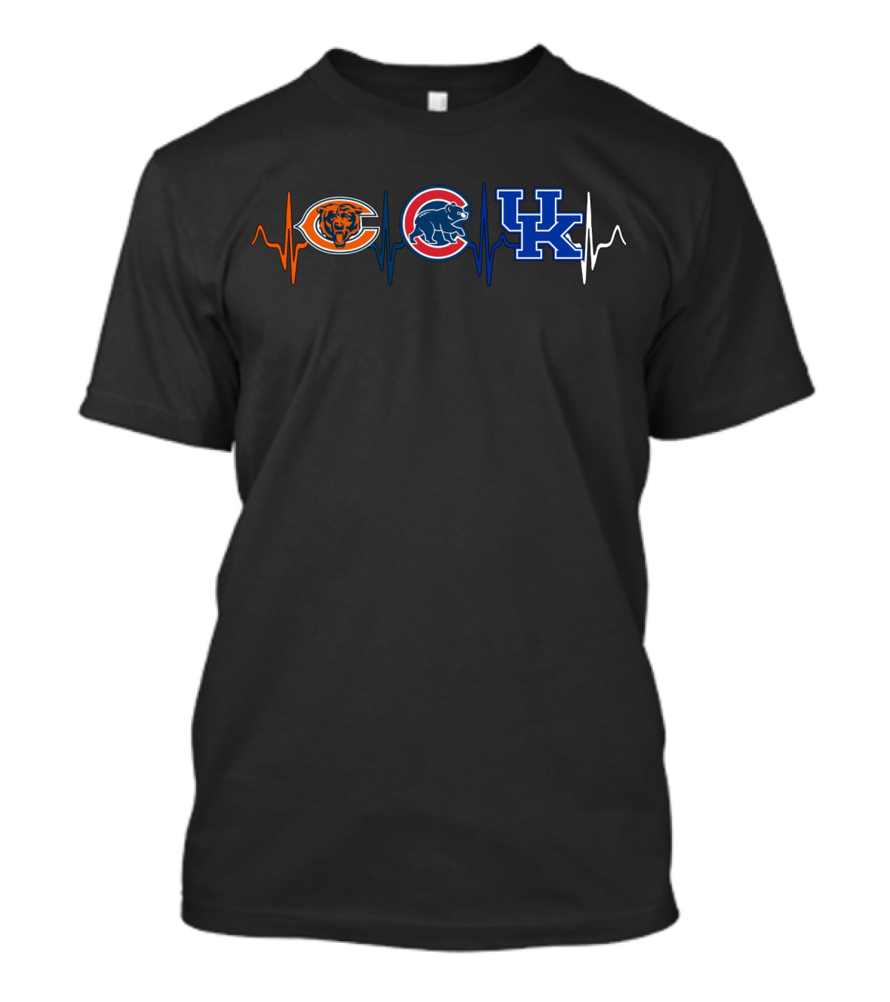 Chicago Bears Cubs Kentucky Wildcats Heartbeat T-Shirt