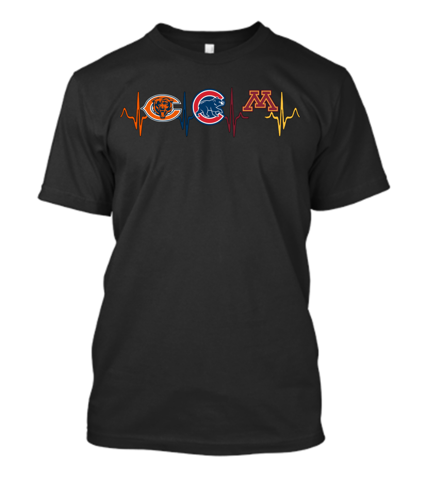Chicago Bears Cubs Minnesota Golden Gophers Heartbeat Love Mgg T-Shirt