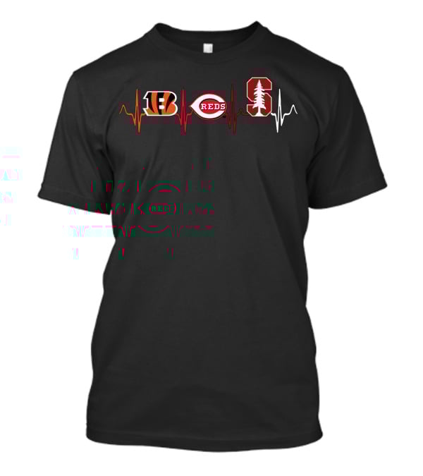 Bengals Reds Stanford Heartbeat T-Shirt