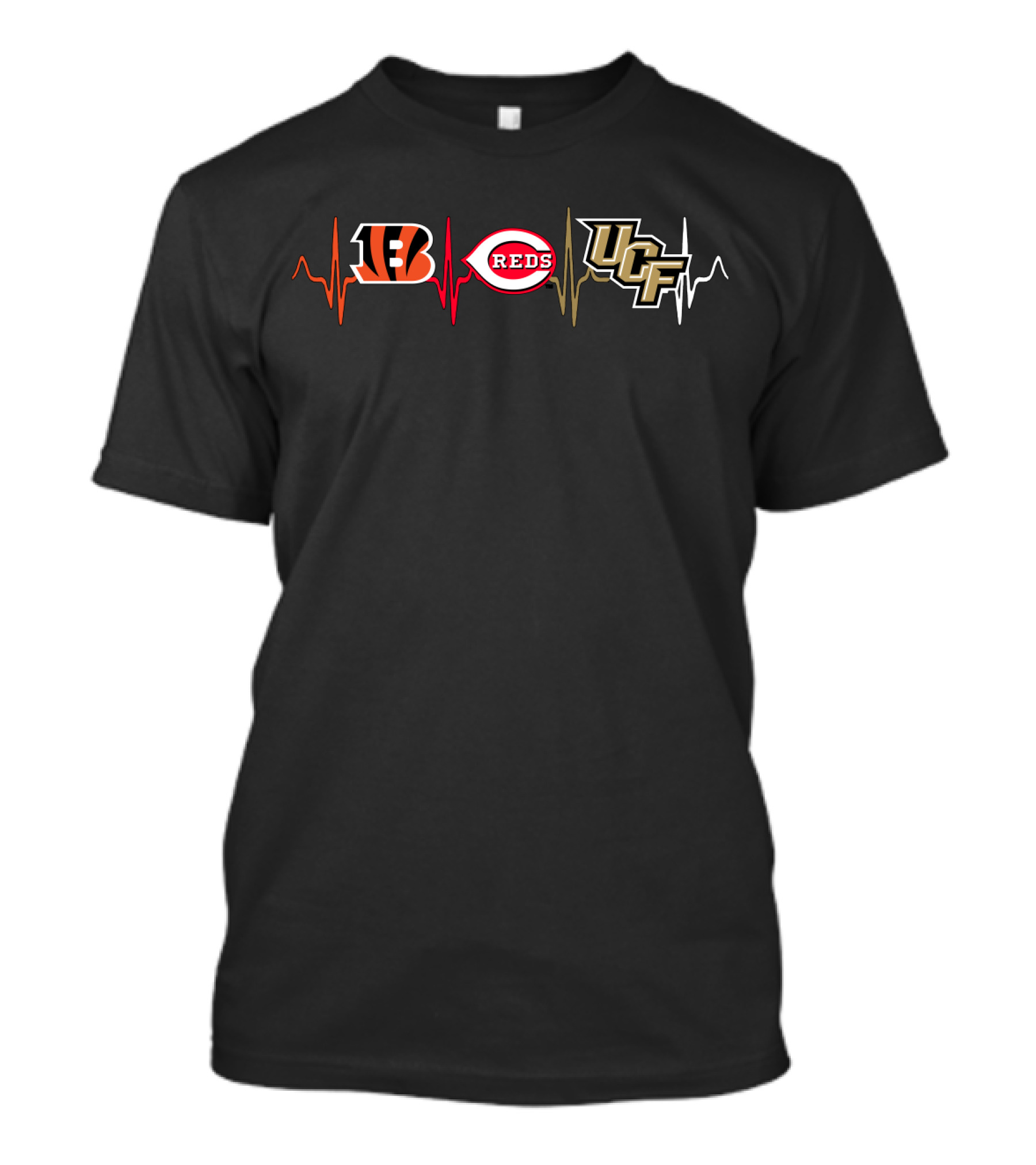 Bengals Reds Ucf Heartbeat T-Shirt