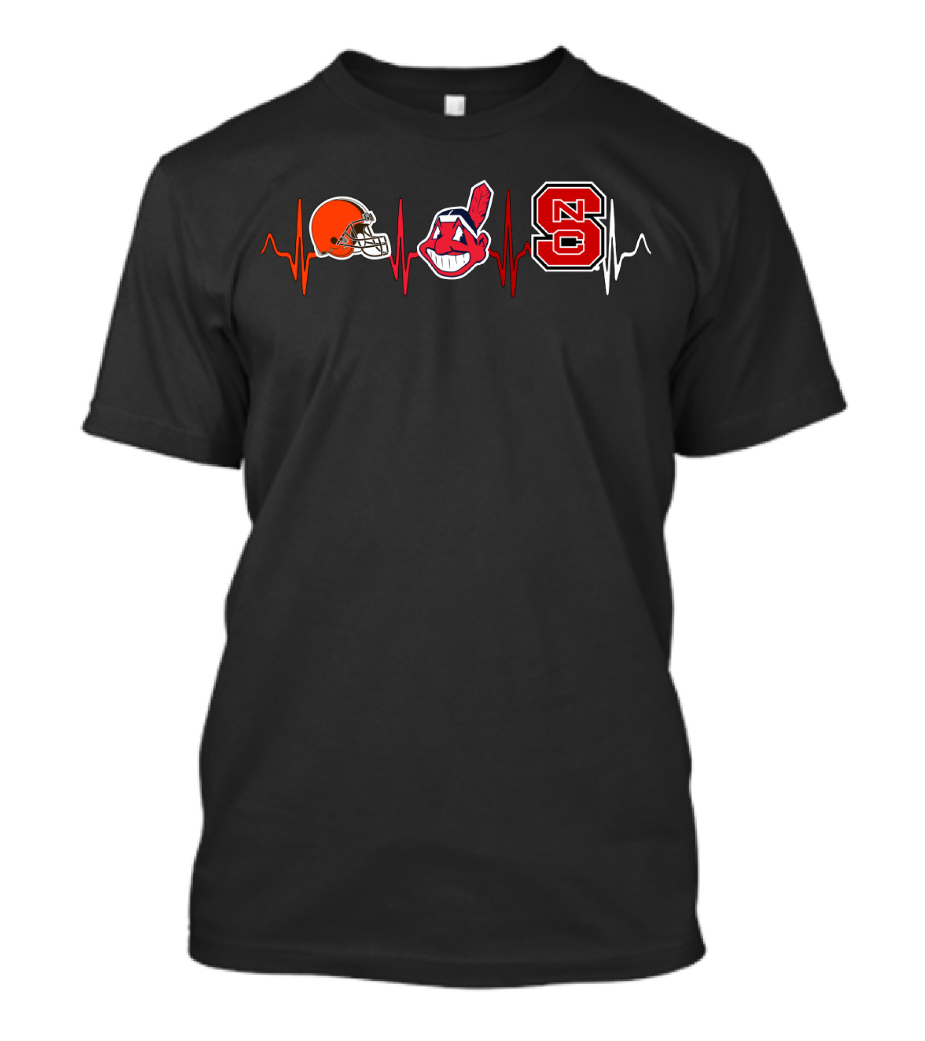 Love Browns Indians Ncs Heartbeat T-Shirt