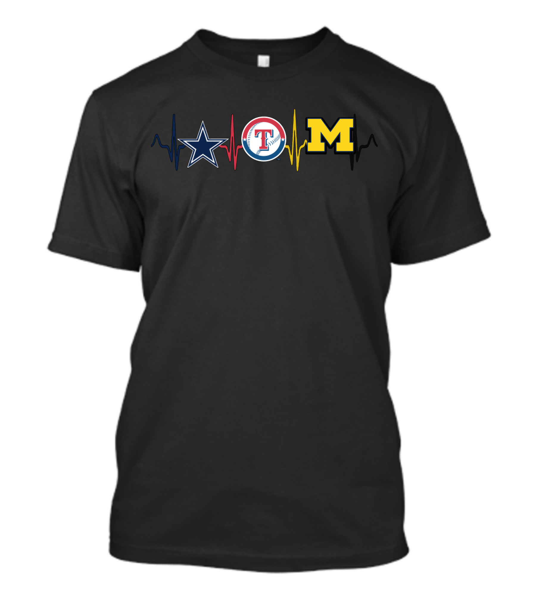 Dallas Cowboys Texas Rangers Michigan Wolverines Fan Fusion T-Shirt