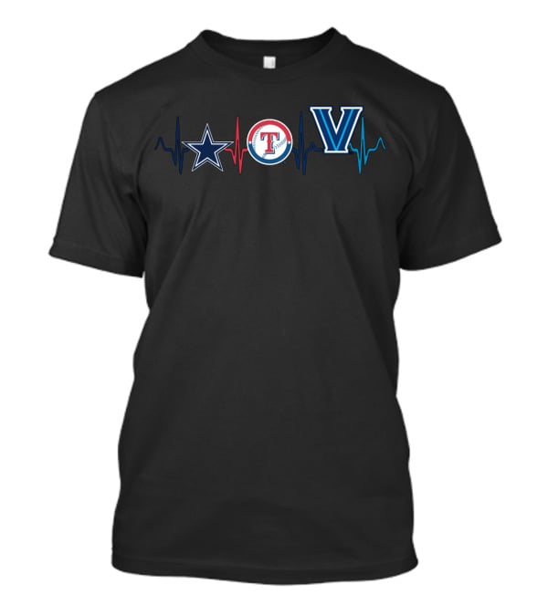 Cowboys Rangers Villanova Heartbeat T-Shirt