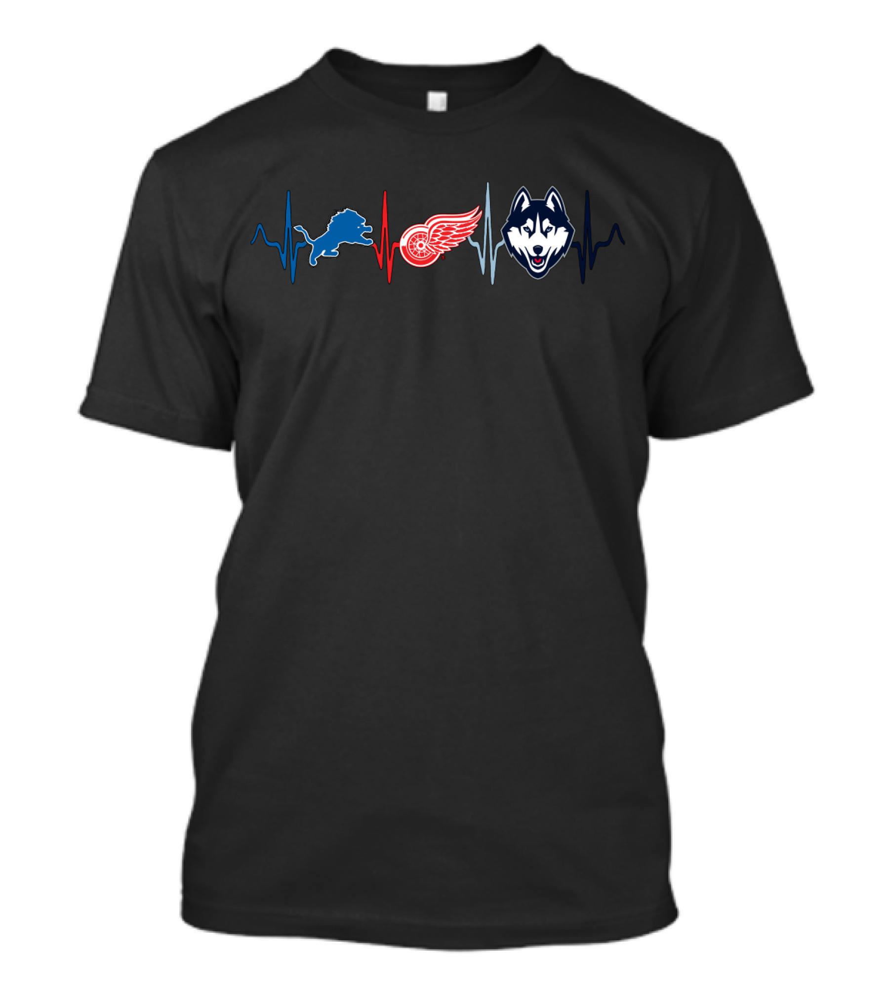 Lions Wings Huskies Heartbeat Ch T-Shirt