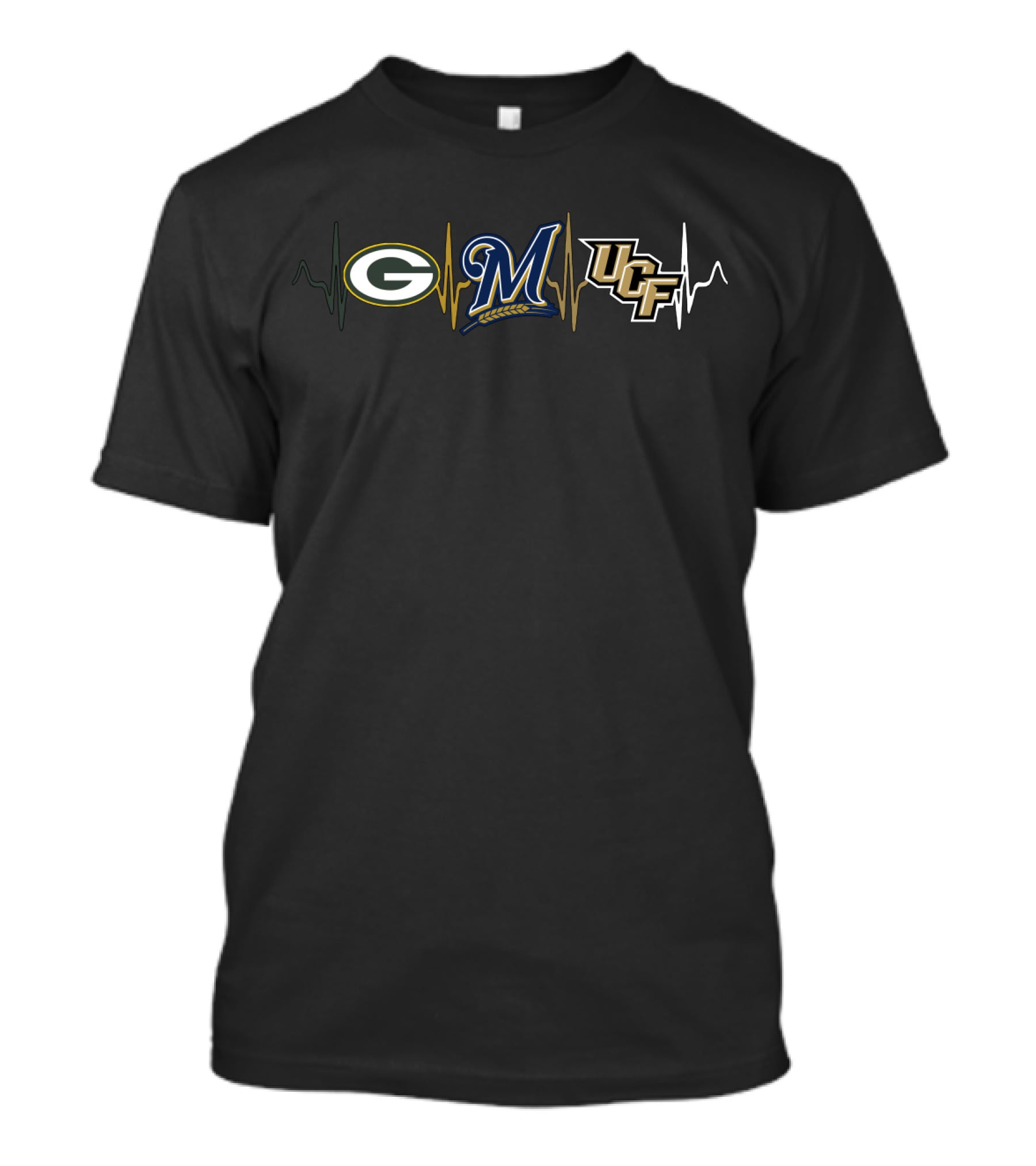 Packers Brewers Ucf Heartbeat T-Shirt