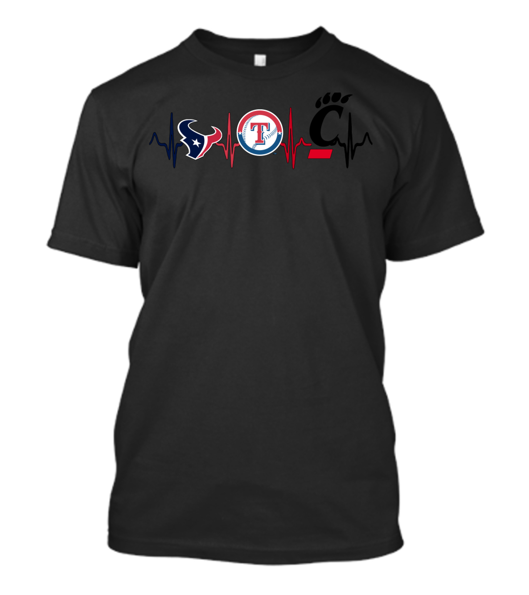 Loving The Texans And Rangers With Cincinnati Bearcats Pulse T-Shirt