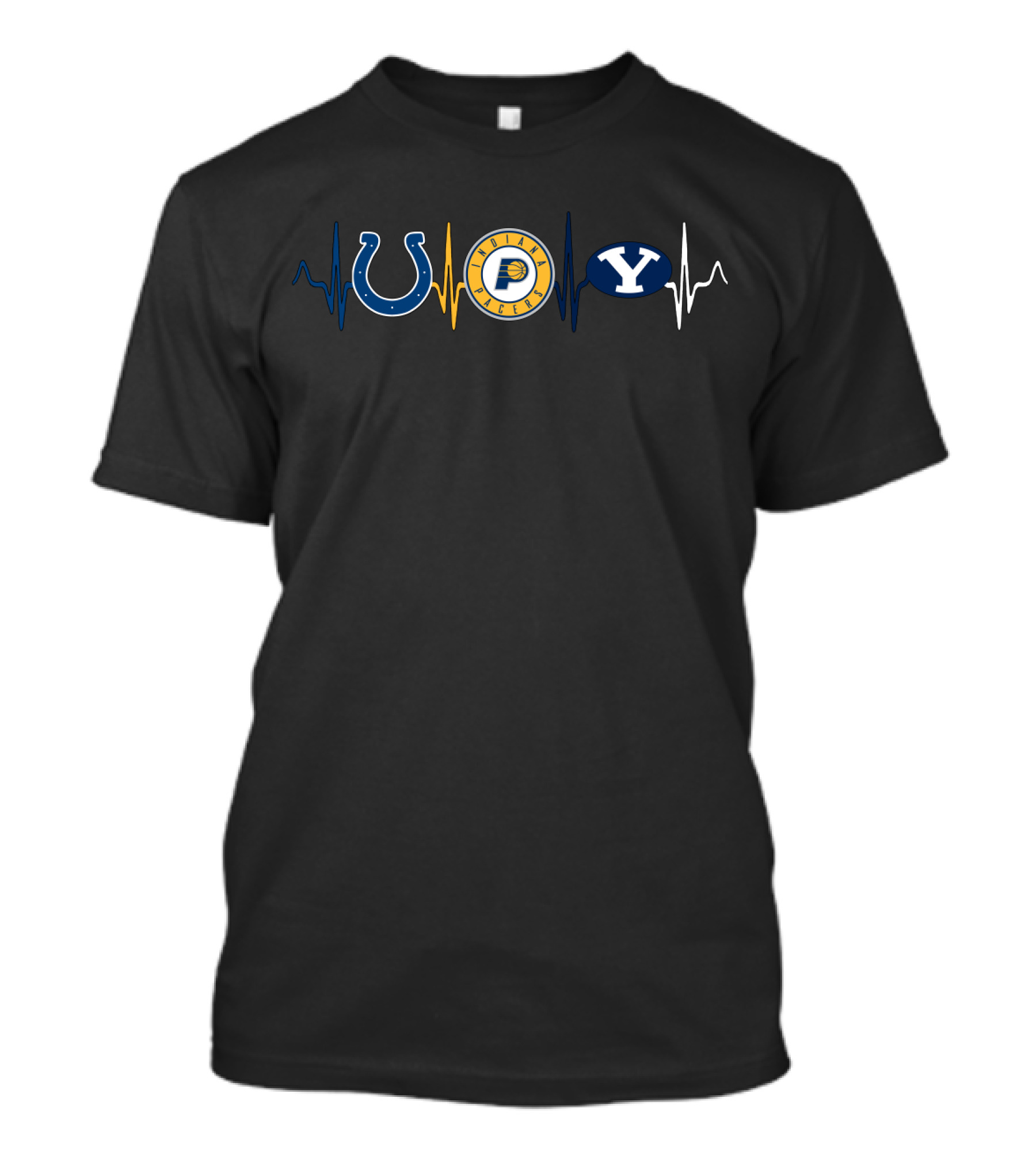 Love Colts Pacers Byu Heartbeat T-Shirt