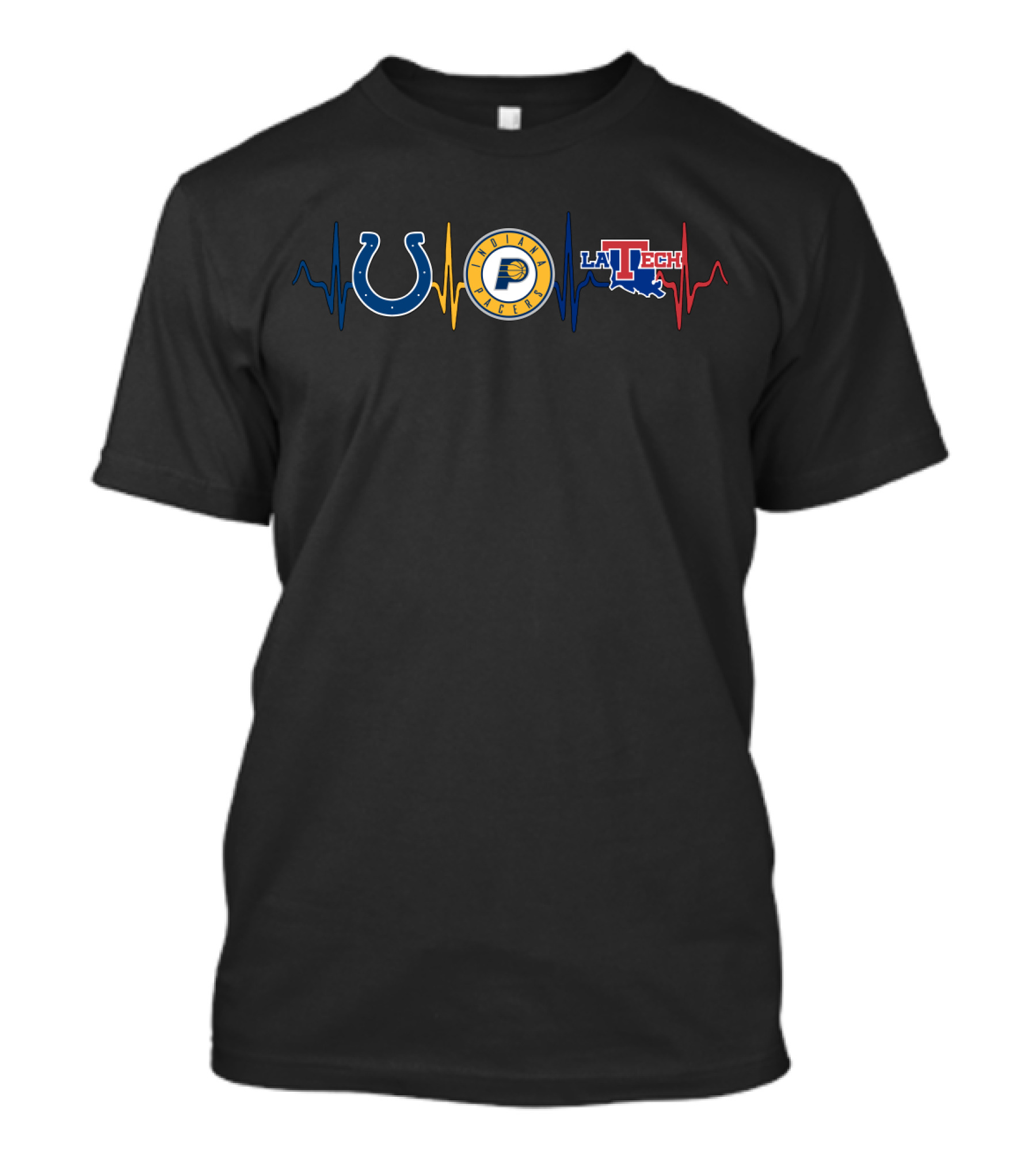 Love Colts Pacers Latech Heartbeat T-Shirt