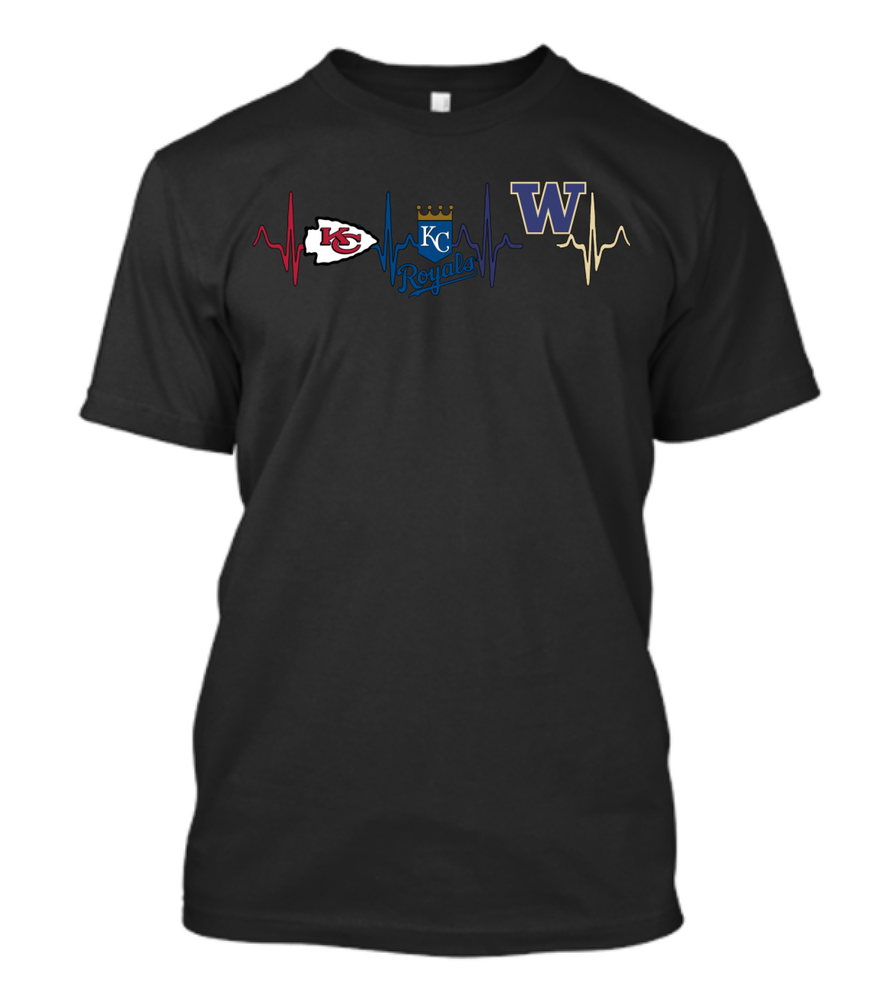 Chiefs Royals Huskies Heartbeat T-Shirt