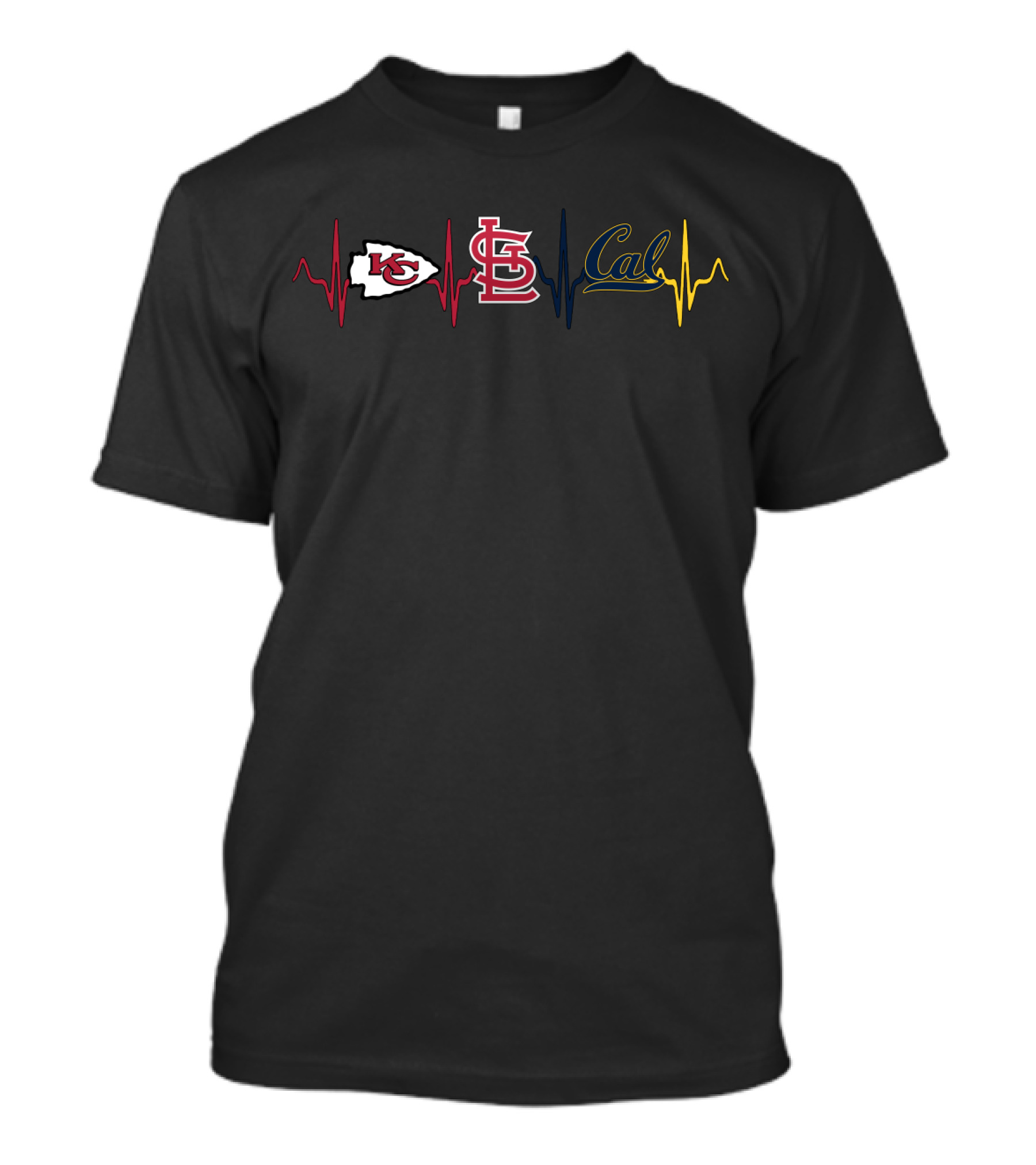 Kansas City Chiefs St. Louis Cardinals Cal Heartbeat T-Shirt