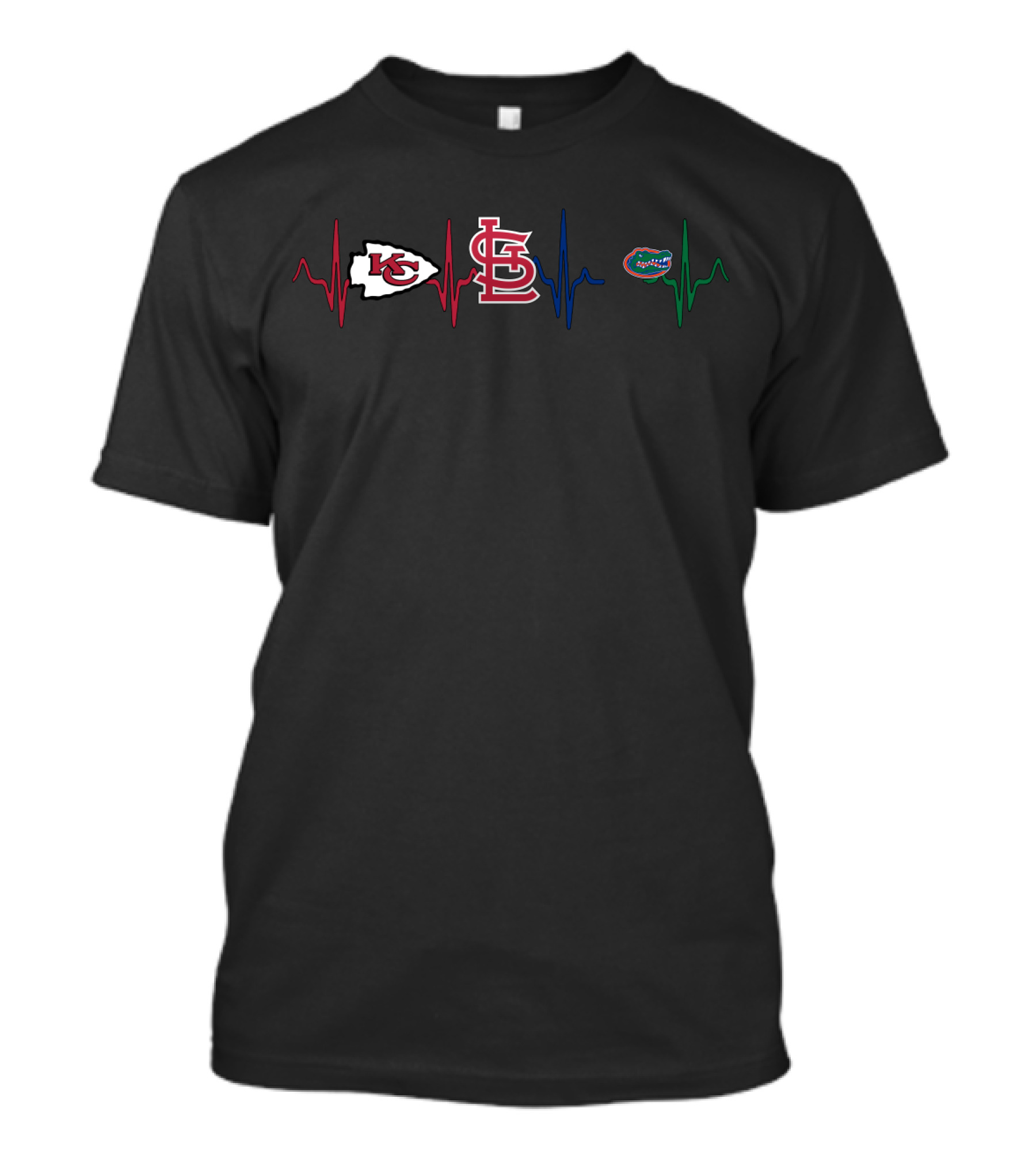 Kansas City Chiefs St. Louis Cardinals Florida Gators Heartbeat T-Shirt