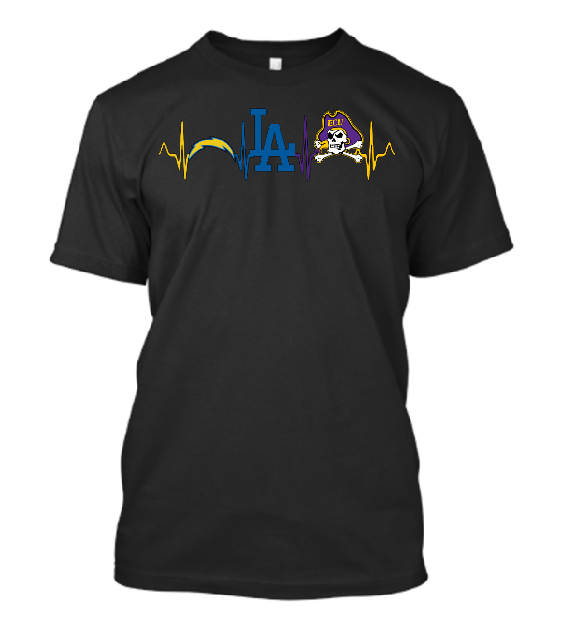 Love Chargers Dodgers Ecu Pirates T-Shirt