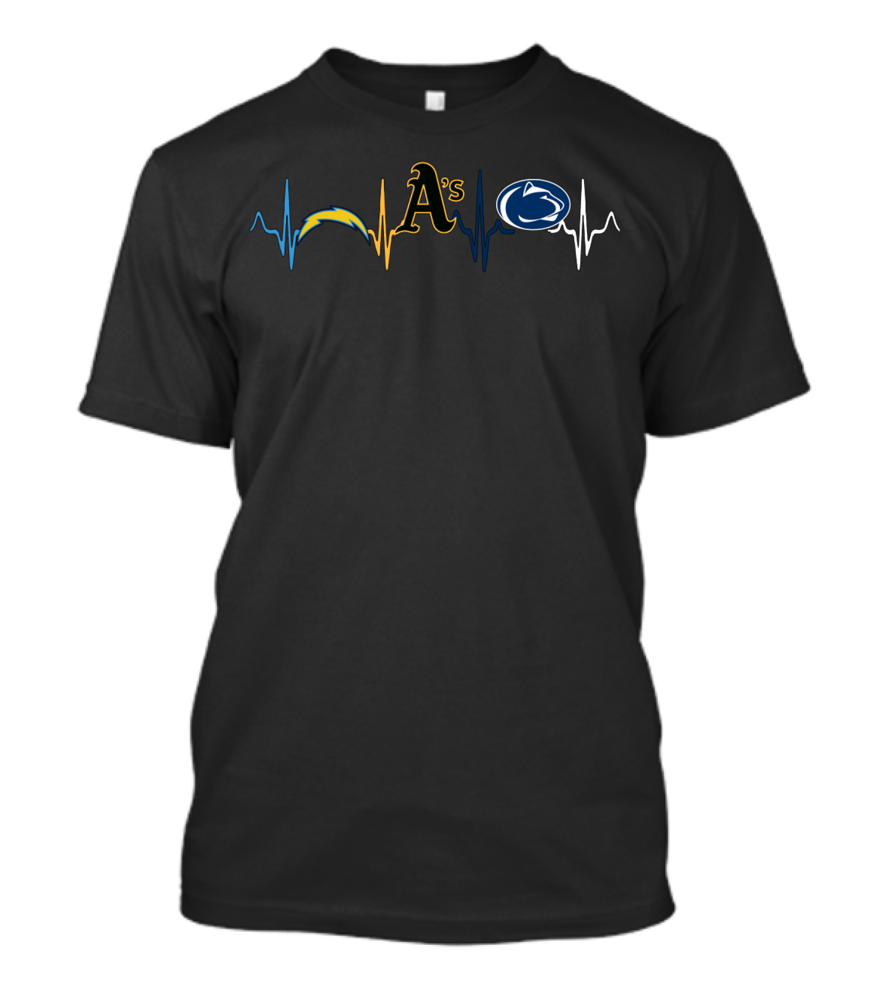 Charger Athletics Oakland A's Penn State Heartbeat T-Shirt