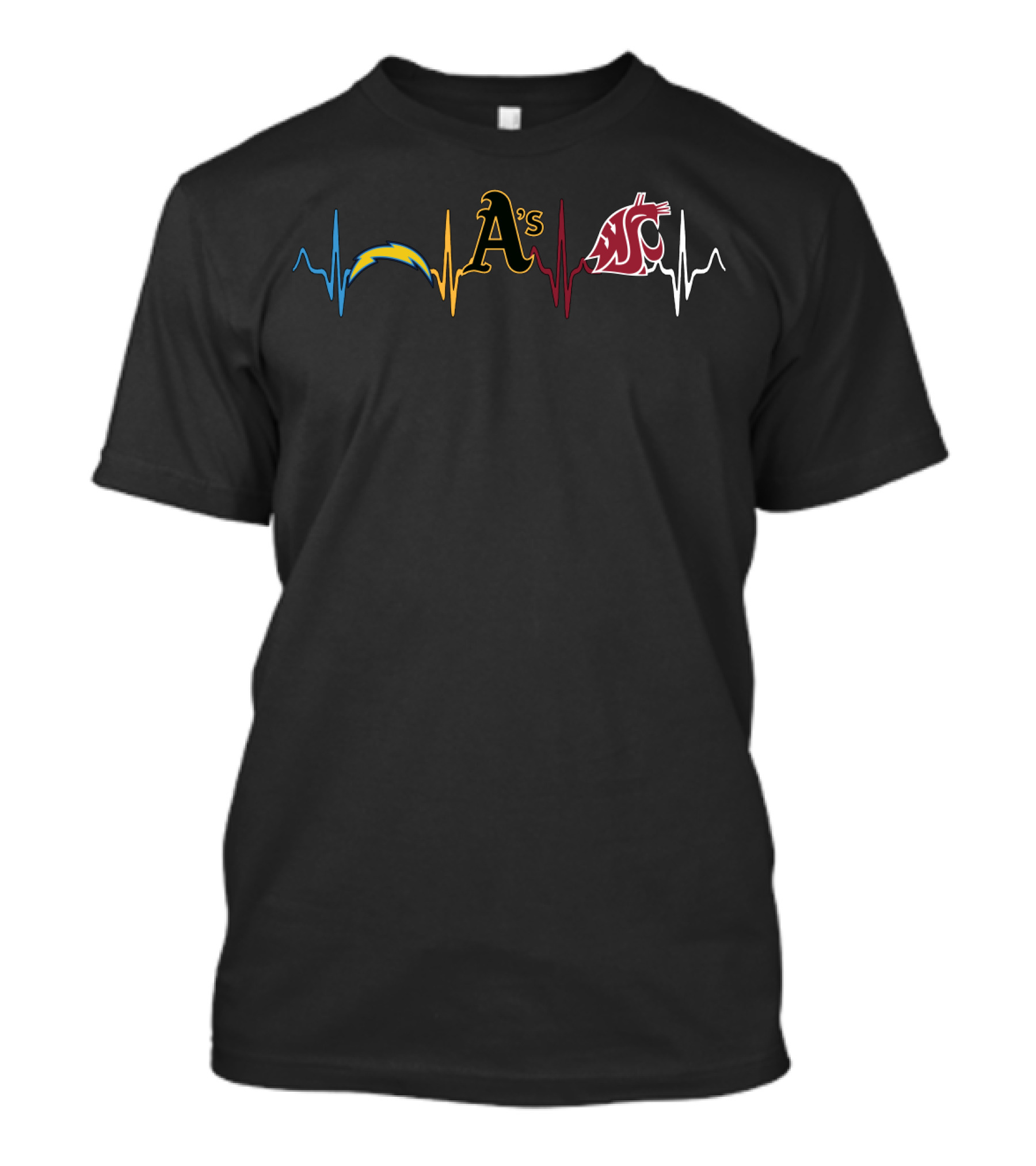 Love Chargers A's Wsc Athletics Heartbeat T-Shirt