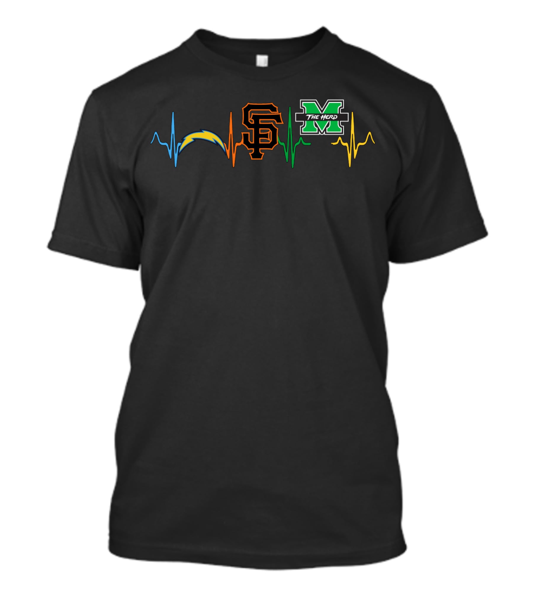 Chargers Love San Francisco Giants Marshall Thundering Herd Mth T-Shirt