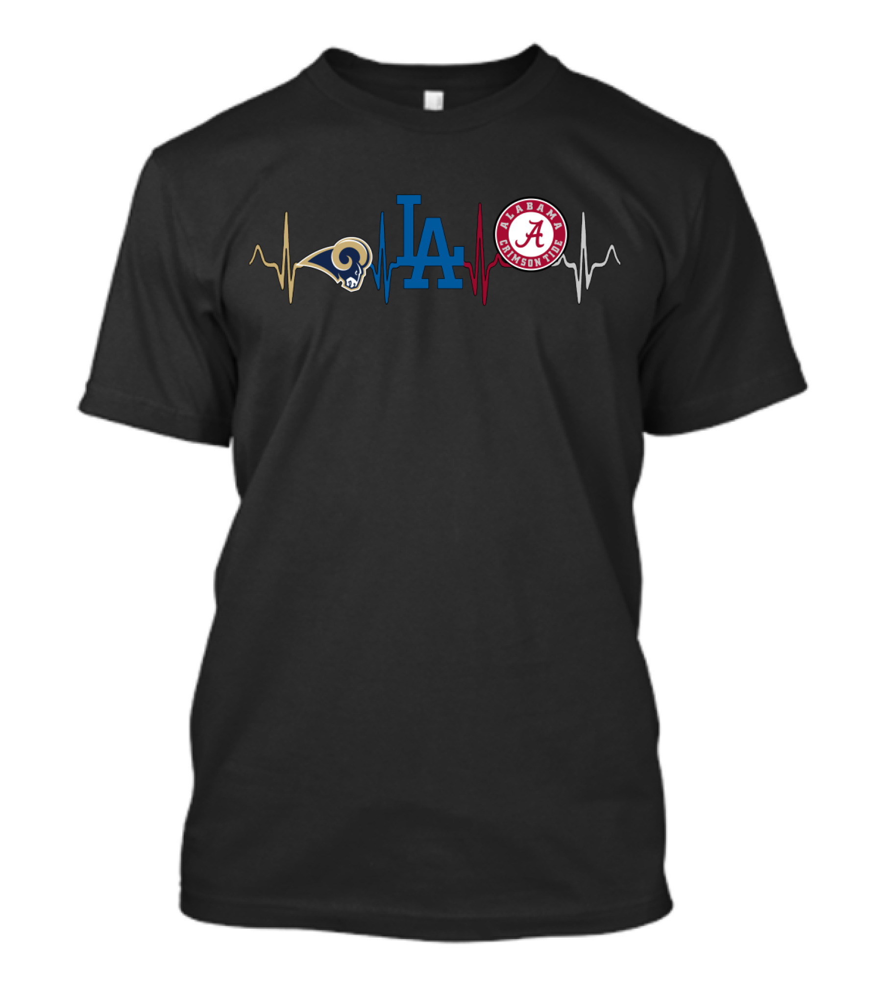 Love Rams Los Angeles Alabama Football Dodgers T-Shirt