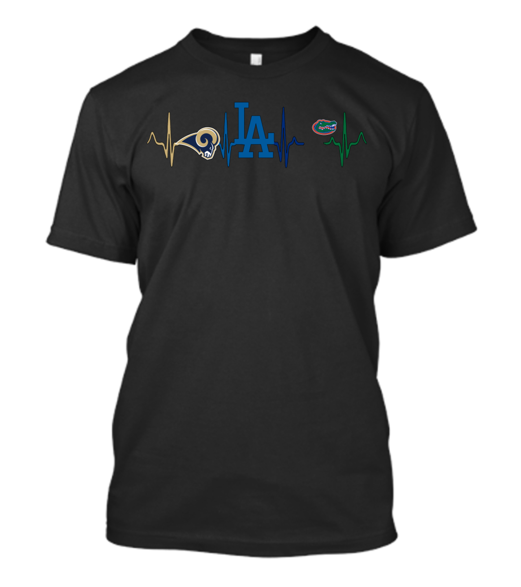 Rams Dodgers Gators Heartbeat T-Shirt