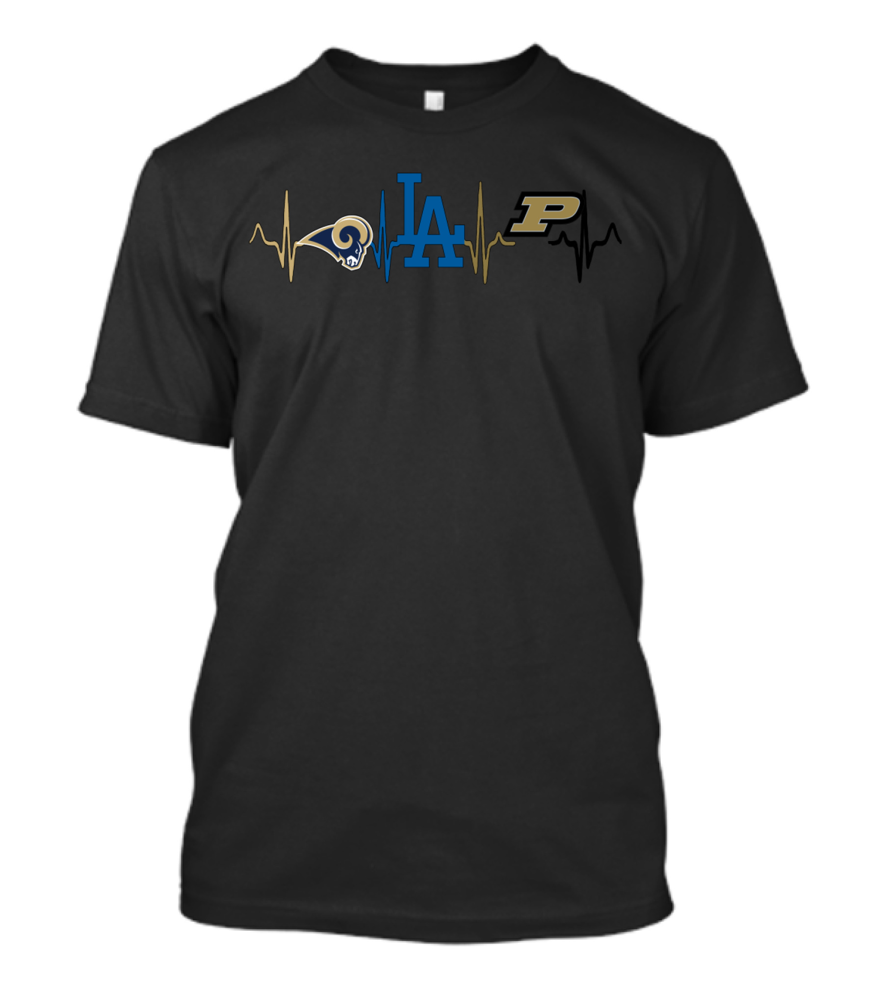 Rams Dodgers Purdue Heartbeat T-Shirt