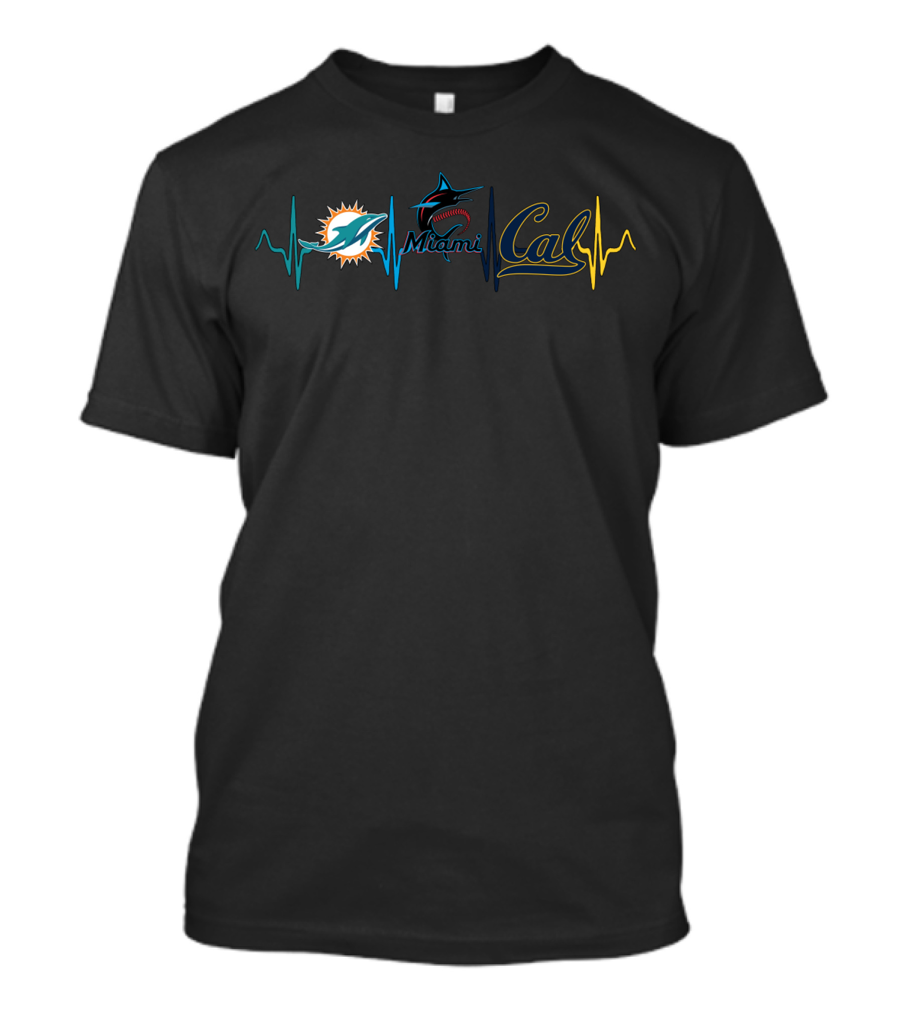 Miami Dolphins Marlins Heartbeat Cgb T-Shirt