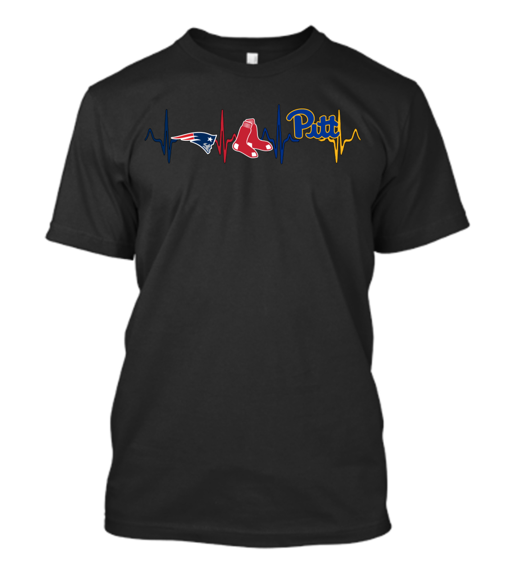 Patriots Red Sox Pitt Heartbeat T-Shirt