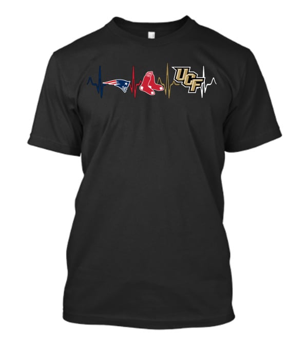 Patriots Red Sox Ucf Heartbeat Line T-Shirt