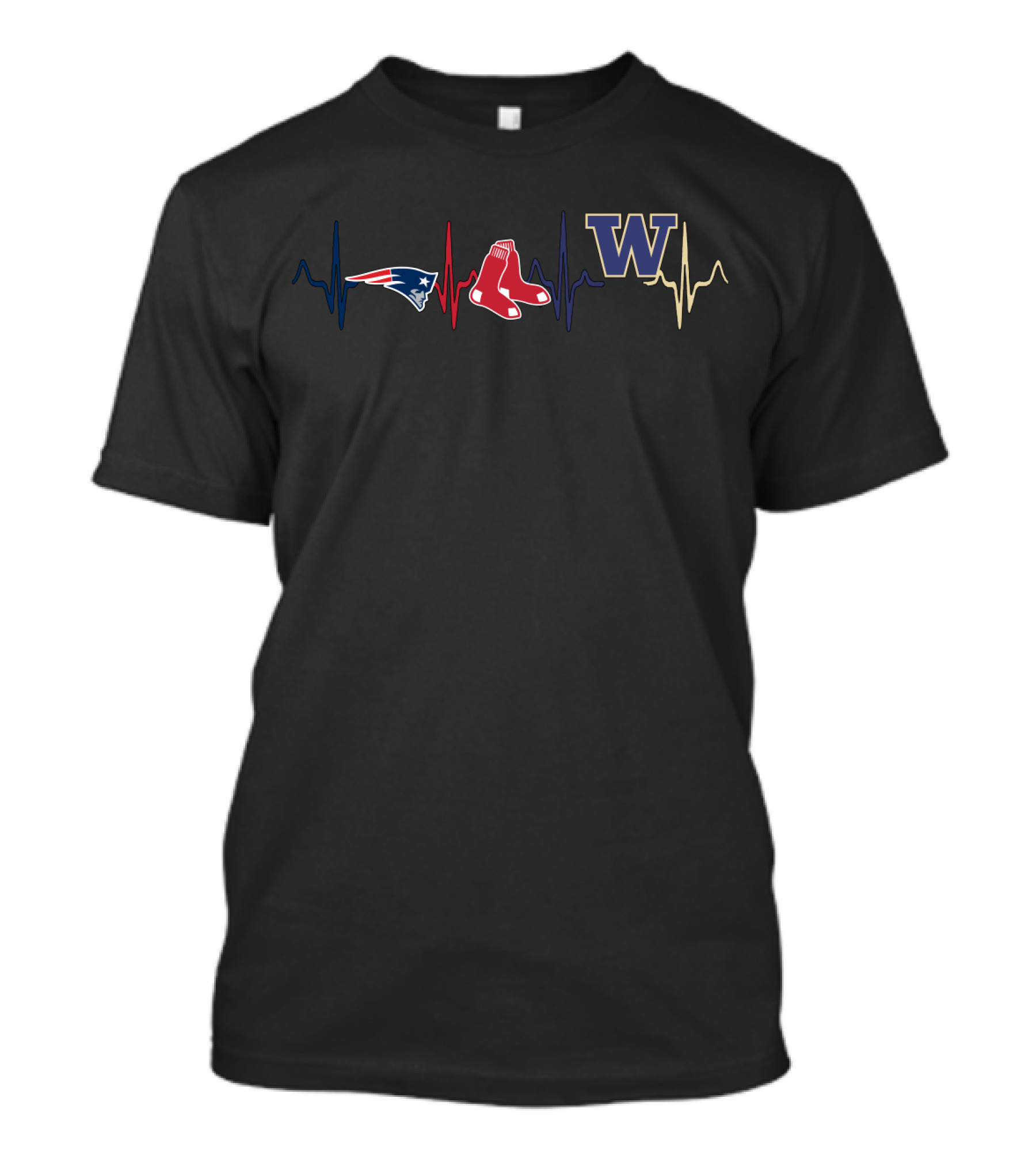 Patriots Red Sox Washington Heartbeat T-Shirt