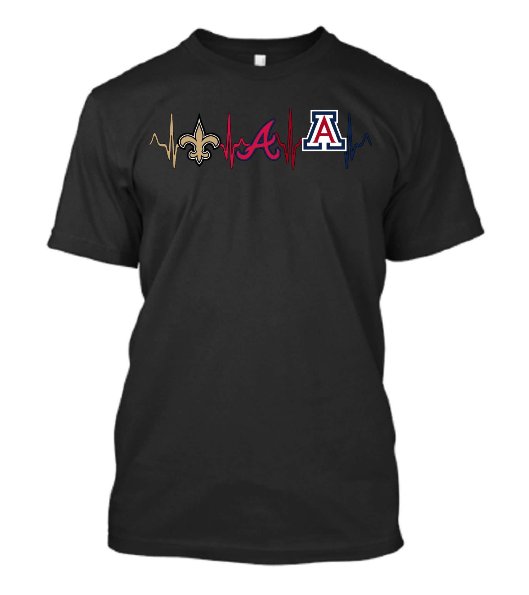 Love For New Orleans Saints Atlanta Braves Arizona Wildcats T-Shirt
