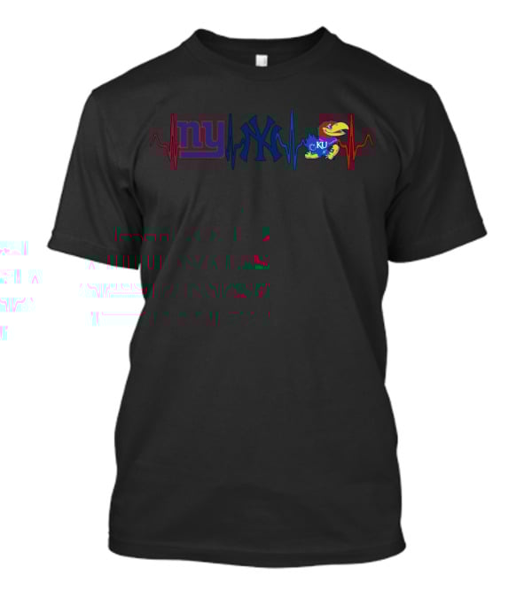 Ny Giants Yankees Ku Jayhawks Heartbeat T-Shirt