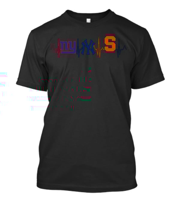 Ny Giants Yankees Syracuse Heartbeat T-Shirt