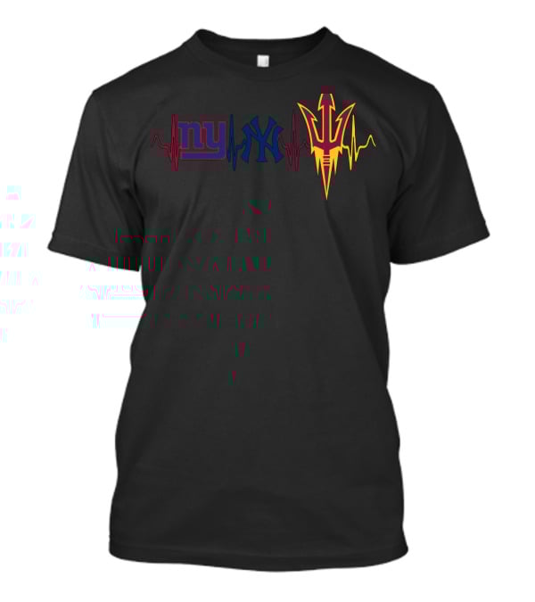 Ny Giants Yankees Arizona State Heartbeat T-Shirt