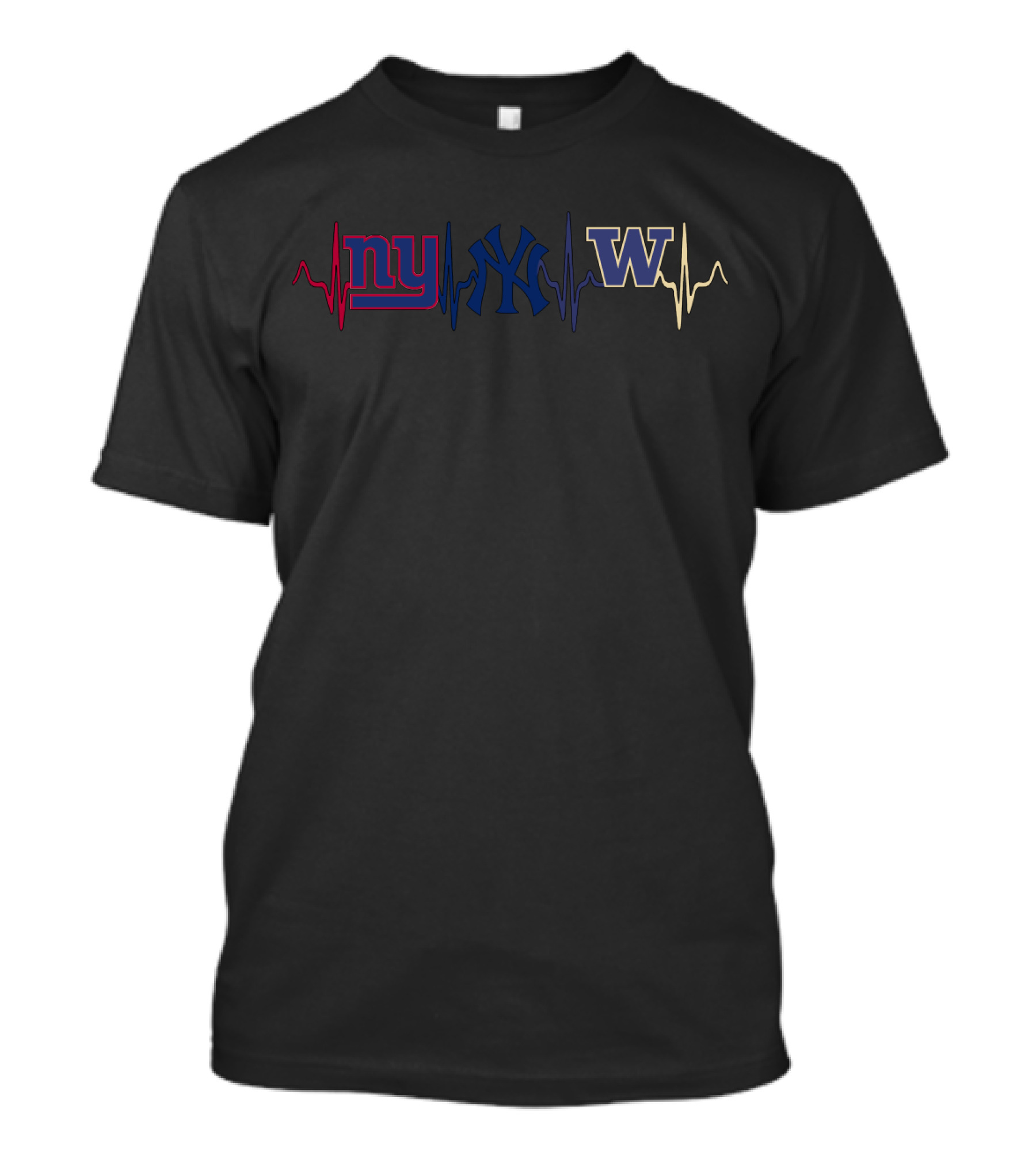 Love Giants Yankees Wh Heartbeat T-Shirt