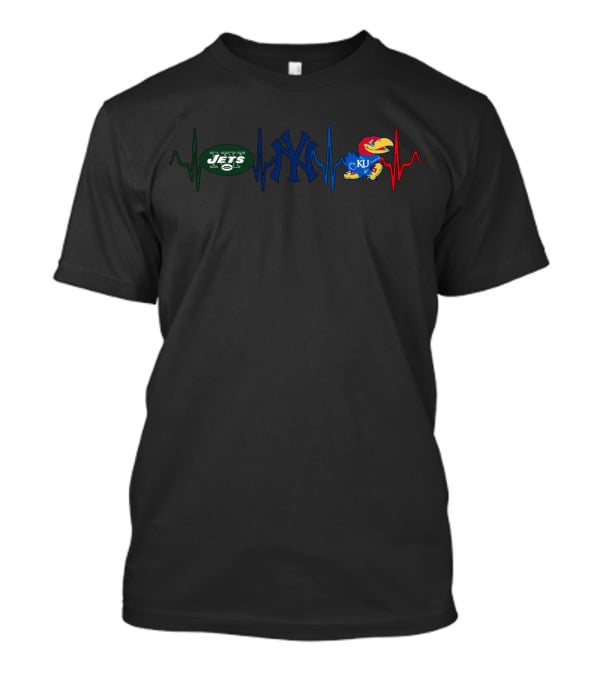Jets Yankees Ku Heartbeat Love T-Shirt