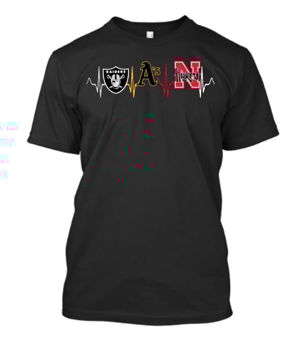 Raiders A's Huskers Heartbeat T-Shirt