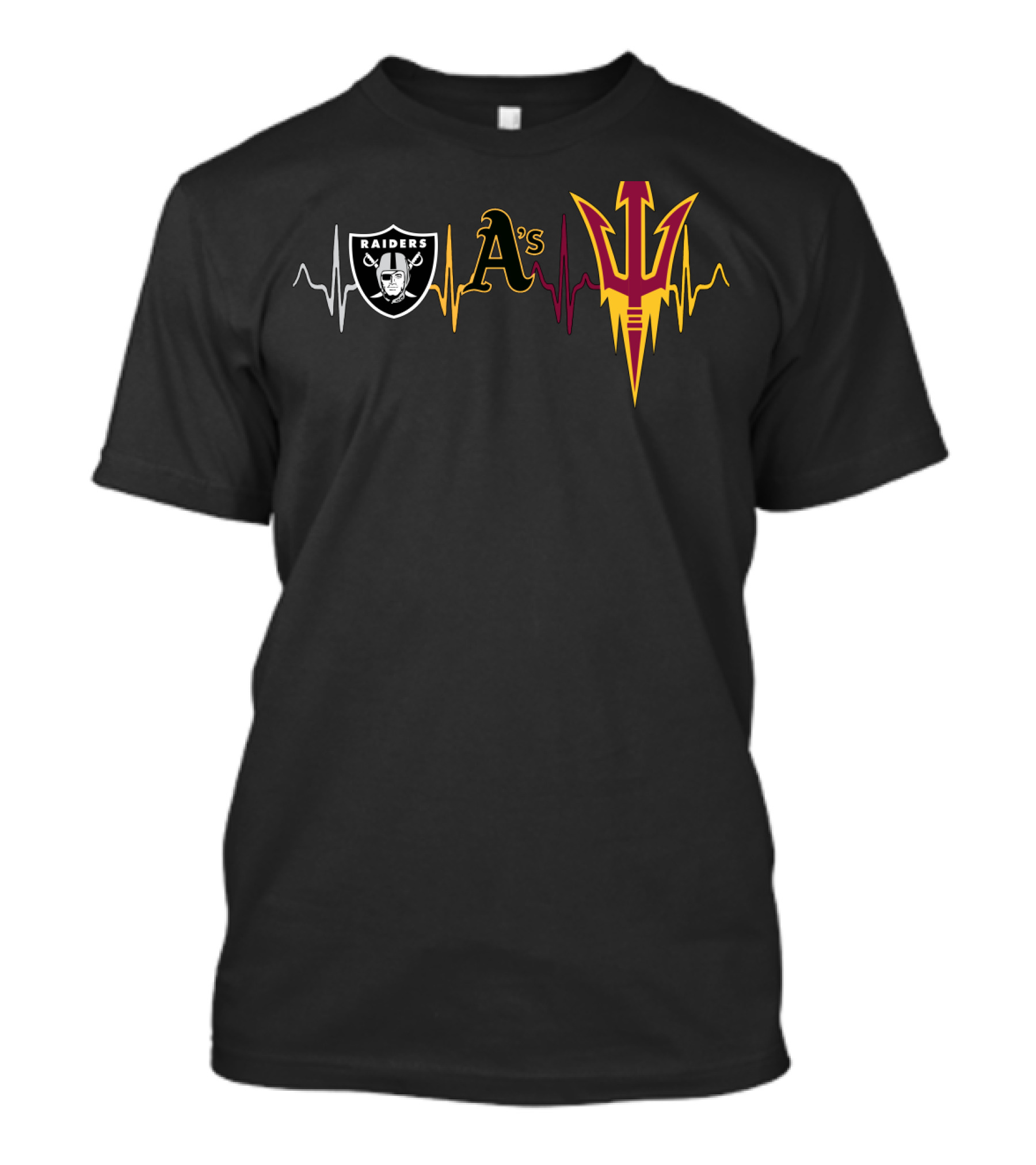 Raiders A's Sun Devils Heartbeat Combination T-Shirt